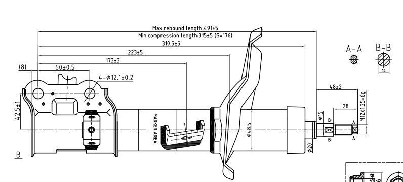 AMORTISOR ON SAG-(HYUNDAI  ACCENT ERA 07/11/KIA  RIO 06/11 )
