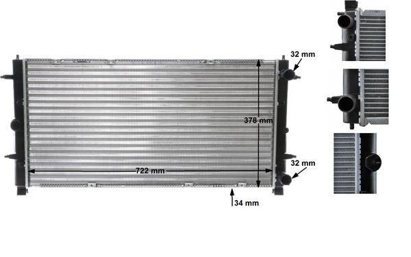 RADYATÖR TRANSPORTER T4 2.4-2.5 TDI AC KLİMASIZ MEK OTOM 719x346x34