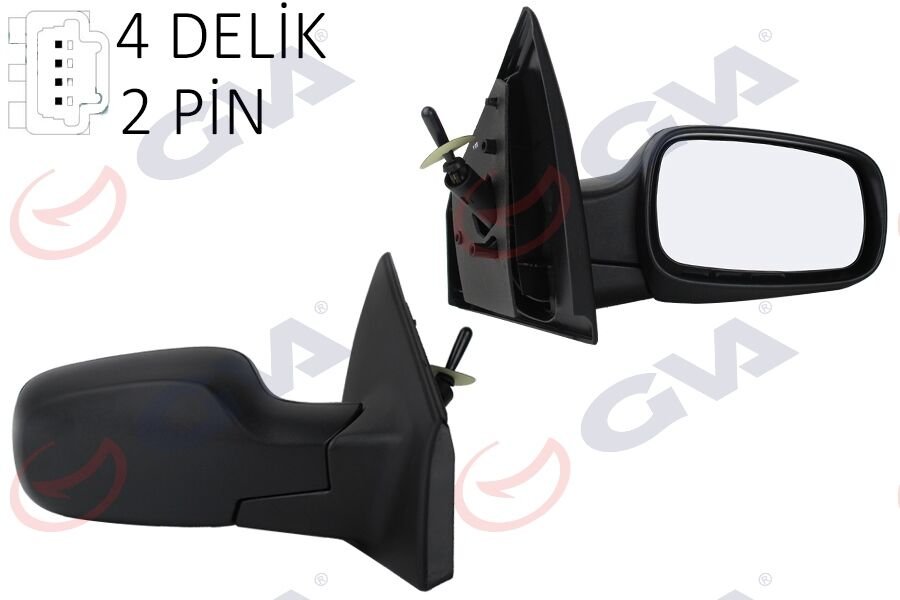 DIŞ DİKİZ AYNASI SAĞ RENAULT CLIO III 05> MEKANİK SENSÖRLÜ KONVEKS 2 FİŞ VM-6136SR 2 FİŞ VM-6136SR