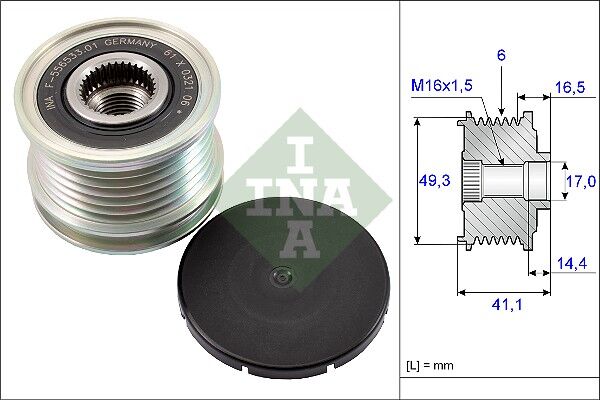 ALTERNATÖR ŞARJ DİNAMO KASNAĞI GRANDLAND-P207-P208-P308-P508-P3008-P5008-PARTNER TEPEE-BERLINGO-C3 -C4-C5-DS3-DS4 1.6 VTI-THP MİNİ COOPER 06 > 6 KANAL