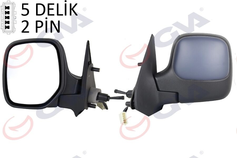 DIŞ DİKİZ AYNASI SOL BERLINGO-PARTNER 97> MEKANİK ISITMALI KONVEKS ASTARLI 2 FİŞ VM-118NPL
