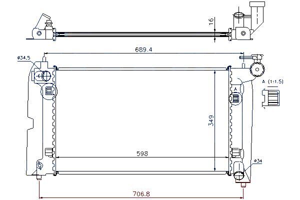 SU RADYATORU BRAZİNG - (MAN.)-( TOYOTA  COROLLA 03/07  1.4 VVTI-1.6 VVTI BENZINLI )  (349x598x16)