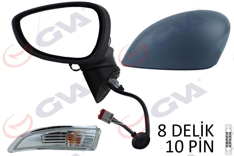 DIŞ DİKİZ AYNASI SOL FORD FİESTA 13> ELEKTRİKLİ ISITMALI KATLANIR ASTARLI 8 DELİK-10 PİN 10 FİŞ VM-6326NEBAL 1531440