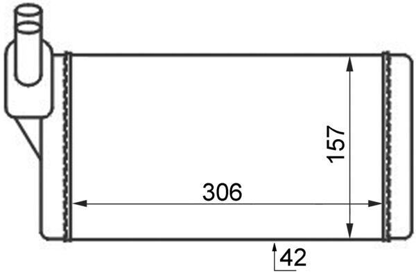 KALORİFER RADYATÖRÜ VW TRANSPORTER T4 1.9D-TD-2.0D-2.4D-2.5D-TD ARKA 306x157x42 AC /-