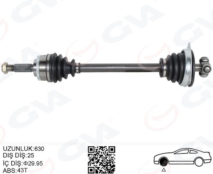 ÖN AKS KOMPLE SOL VOLVO S40 I 1.6-1.8 1.9DI 1.6 99>04 V40 I 1.6-1.8 1.9DI 1.6 99>04