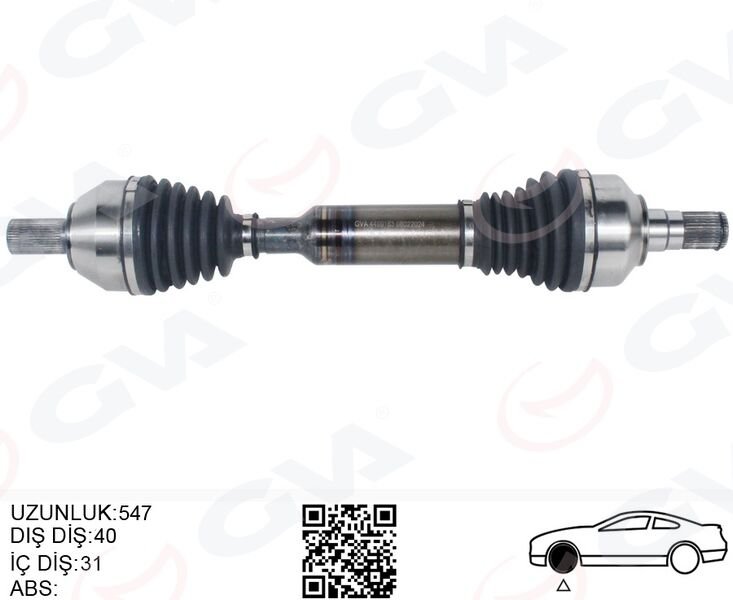 ÖN AKS KOMPLE SOL VOLVO XC60 2.4 D 08 >16 XC60 I 2.0 T OTOM 09>12 XC60 I 3.2 AWD 10>15 XC60 I D3 D4 10>14 XC60 I T6 AWD 10>17 4 4