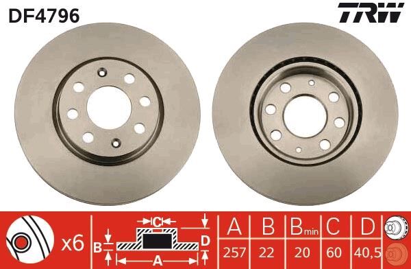 ÖN FREN AYNASI CORSA D 07> CORSA E 14> ADAM 13> PUNTO EVO-GRANDE PUNTO 05> 257x22x4DL HAVALI 14İNÇ 55700921