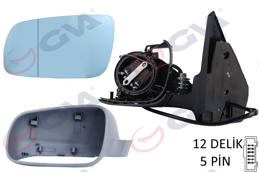 DIŞ DİKİZ AYNASI SOL GOLF-BORA 98> ELEKTRİKLİ ASTARLI KONVEKS 5 FİŞ VM-188AL