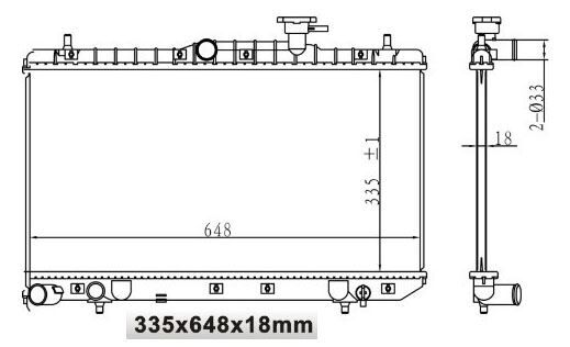 SU RADYATORU (BRAZING-MANUEL)-(HYUNDAI  ACCENT 03/06  1.6 16V  ) (335x648x18)  MT
