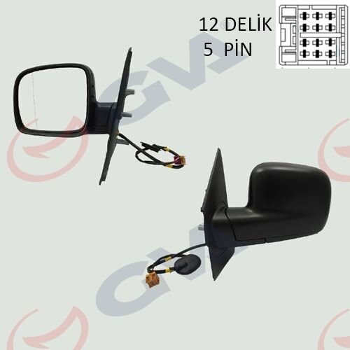 DIŞ DİKİZ AYNASI SOL TRANSPORTER T5 MULTIVAN 04> ELEKTRİKLİ ISITMALI ASFERİK 5 FİŞ VM-373EHAL