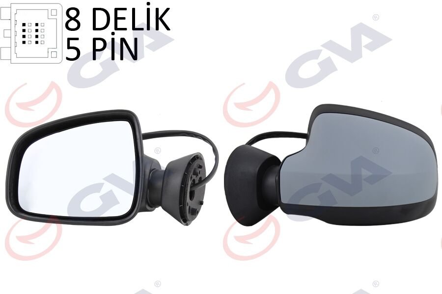 DIŞ DİKİZ AYNASI SOL LOGAN SW-MCV 08> ELEKTRİKLİ ISITMALI ASTARLI KONVEKS 5 FİŞ VM-6801EHPL