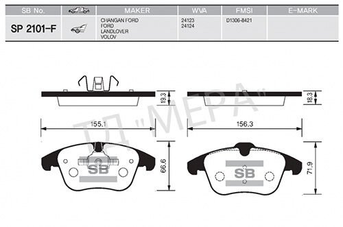 FREN BALATASI ON FORD MONDEO IV 07> S MAX GALAXY 07> VOLVO S60 II 1.5 T3 15>18 S80 II 2.0 08>12 V60 I 11>15 V70 III 09>15 XC70 II 09>12 . LAND ROVER FREELANDER II L359 RANGE ROVER EVOQUE L538