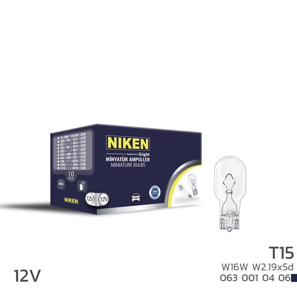NIKEN T15 MINYATUR AMPUL W16W W2.19x5d 12V 10LU