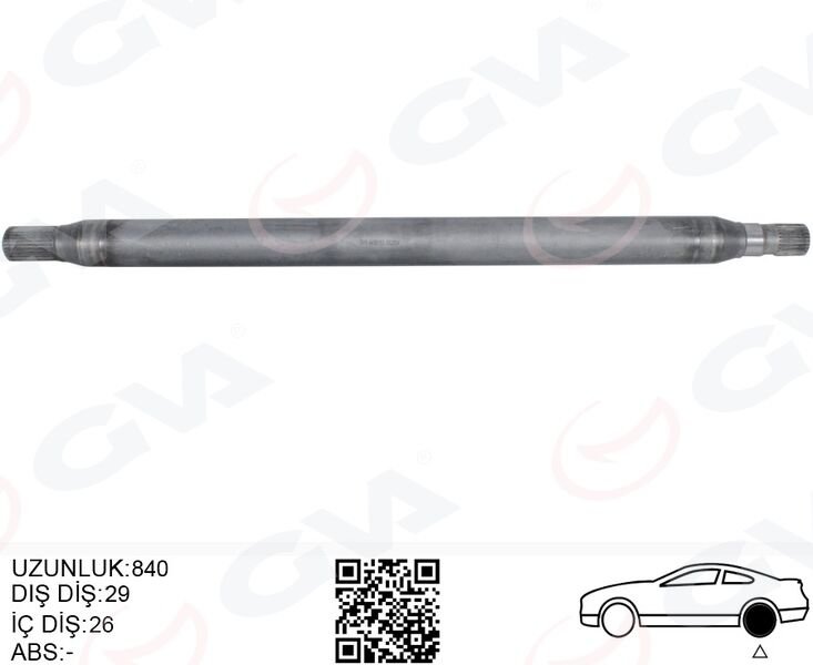 AKS MILI ARKA SOL INCE KISA 840mm MERCEDES SPRINTER B906 . VW CRAFTER 30-35-50 Z:26-29