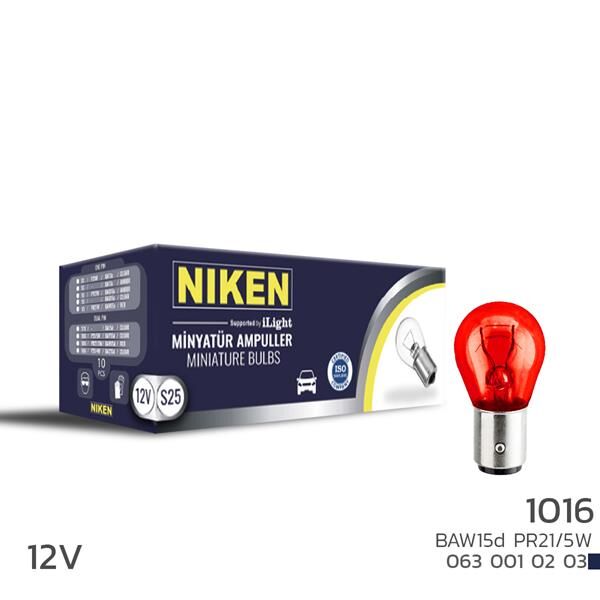 NIKEN 1016 AMPUL ŞAŞI TERS YK TIR.BAW15 KIRMIZI 10LU