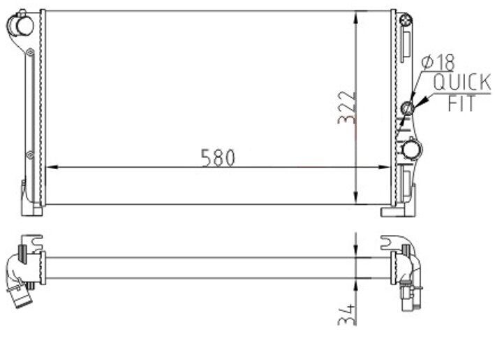 RADYATOR MECHANİCAL MT 580 322 34 PUNTO-IDEA 1.3 MJTD 04 / LANCİA Y 1.3MJTD 03 68806
