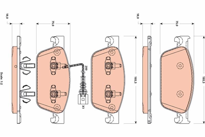 ÖN BALATA TRANSPORTER T6 10 > 180 HP GDB1887