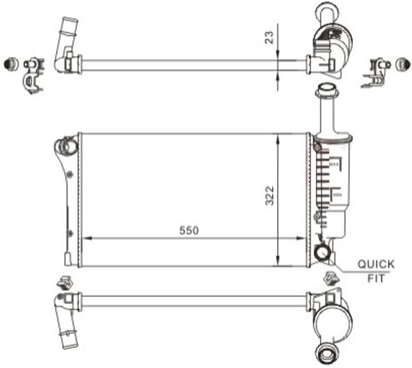 RADYATOR MECHANİCAL MT 550 322 23 PANDA 1.2İ 03 617852