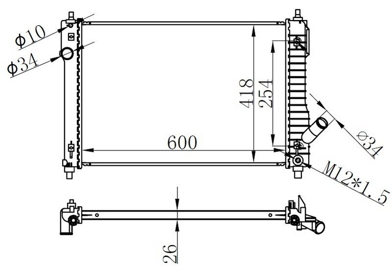 RADYATOR BRAZİNG AT 600X418X26 AVEO 1.4 07 / KALOS 03 616904