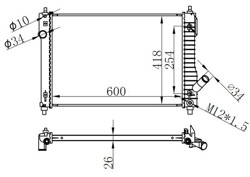 RADYATOR BRAZİNG AT 600X418X26 AVEO 1.4 07 / KALOS 03 616904
