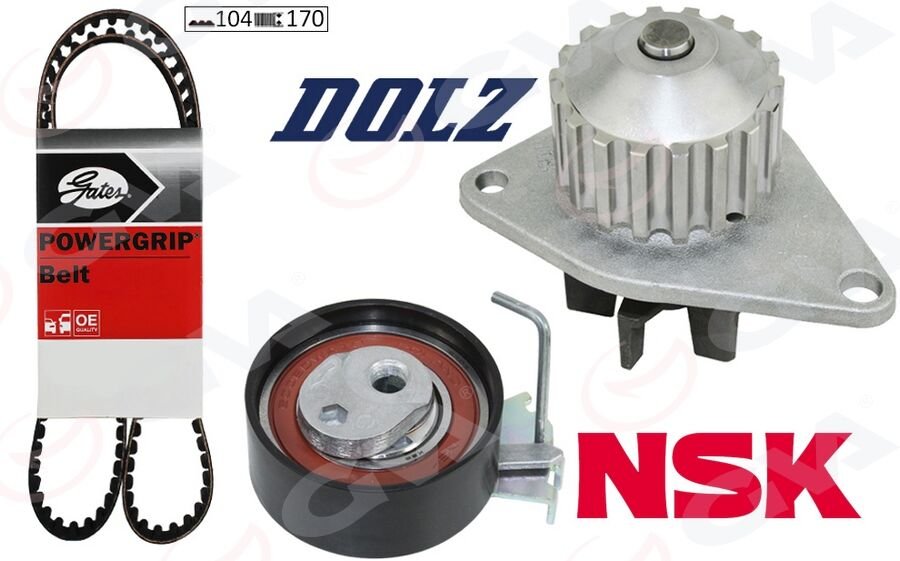 DEVİRDAİMLİ EKSANTRİK GERGİ KİTİ 104x170 206-207-306-307-BIPPER-PARTNER-BERLINGO-C2-NEMO-FIORINO 1.4