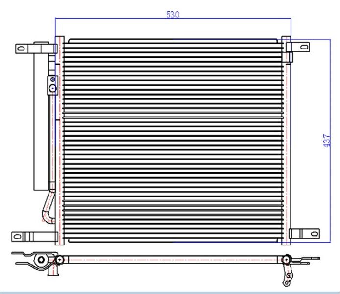 KLİMA KONDENSERİ CHEVROLET AVEO 1.2İ-1.4İ 05 > 528X425X18 OTO.-MEK.