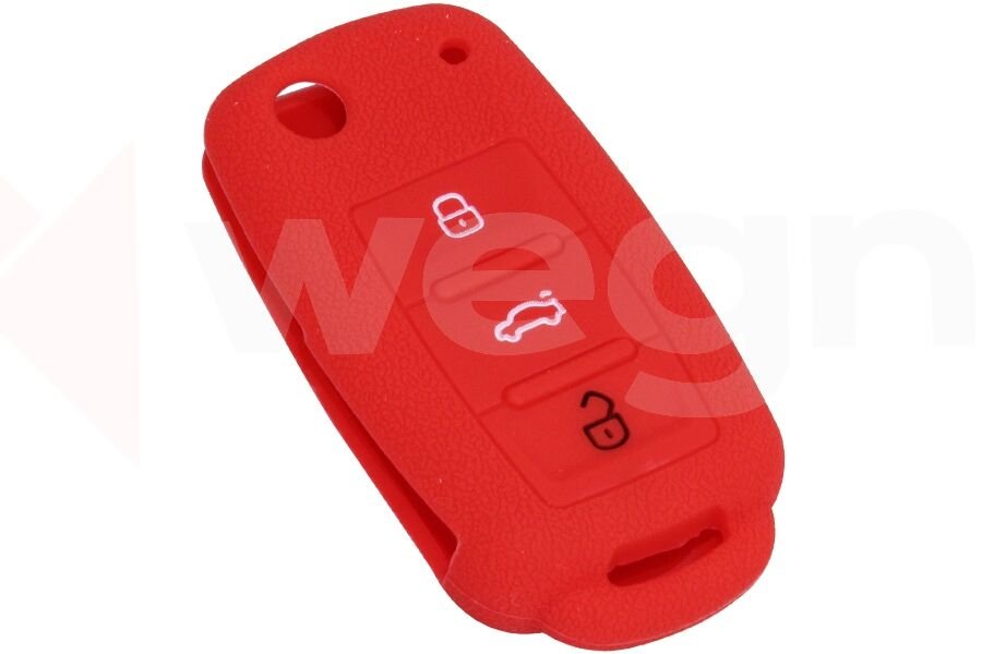 KONTAK ANAHTAR KUMANDA KORUYUCU KILIF SİLİKON KIRMIZI VW CADDY-JETTA-POLO-GOLF 6-SEAT LEON