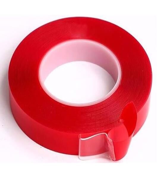 ÇİFT TARAFLI BANT 10mm x 5mt KIRMIZI ŞEFFAF