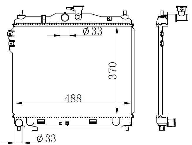 RADYATÖR BRAZİNG GETZ 03-05 1.3-1.6 MEK AC KLİMASIZ 370x488x16
