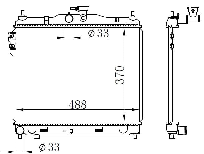 RADYATÖR BRAZİNG GETZ 03-05 1.3-1.6 MEK AC KLİMASIZ 370x488x16