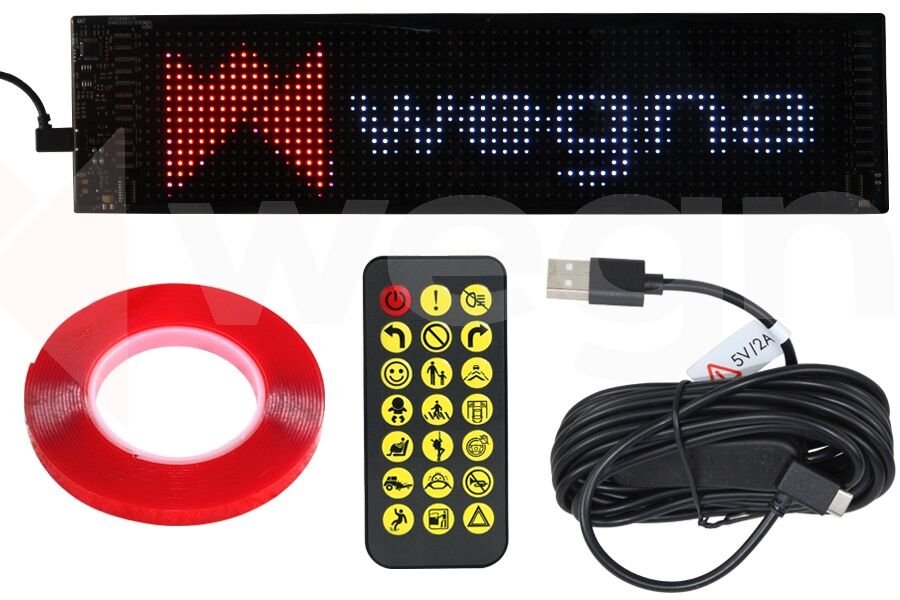 ARAÇ İÇİ ARABA IŞIĞI LED EKRAN 20x64 10.2x34.8cm