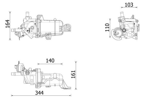 EGR SOĞUTUCUSU KOMPLE RENAULT TRAFIC III 15> MEGANE IV 15> TALISMAN 15> SCENIC IV 15> 1.6dCi