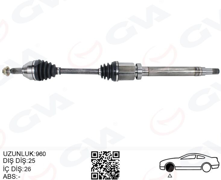 ÖN AKS KOMPLE SAĞ TRANSIT CONNECT 1.8 TDCI 02>14 75-90-110PS 960mm