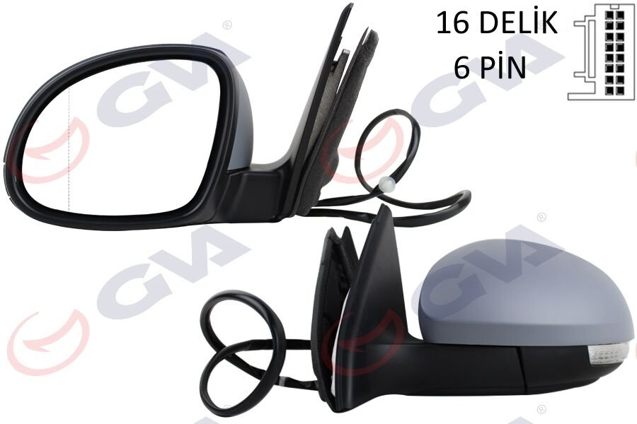 DIŞ DİKİZ AYNASI SOL TIGUAN 09> ELEKTRİKLİ ISITMALI ASTARLI SİNYALLİ ASFERİK VM-383EHPAL