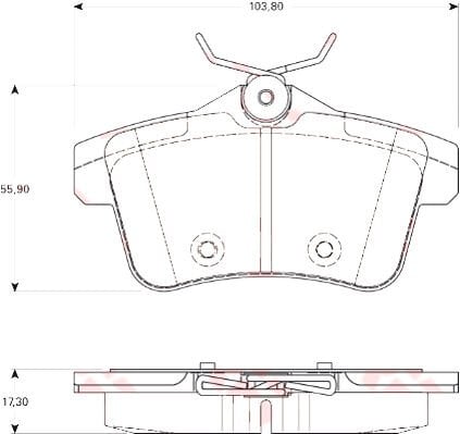 ARKA FREN BALATASI PEUGEOT P3008 09>16 P5008 09>17 P508 10>18 P308 GTI-RZC 10>14 CITROEN C4 09>16 DS4-DS5 11>15