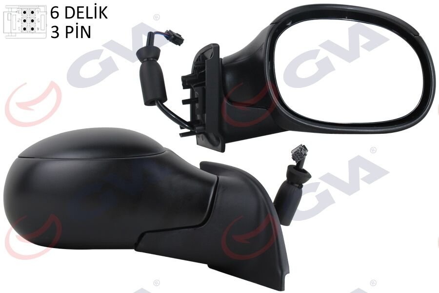 DIŞ DİKİZ AYNASI SAĞ C3 02> ELEKTRİKLİ ISITMALI KONVEKS 3 FİŞ VM-501ER