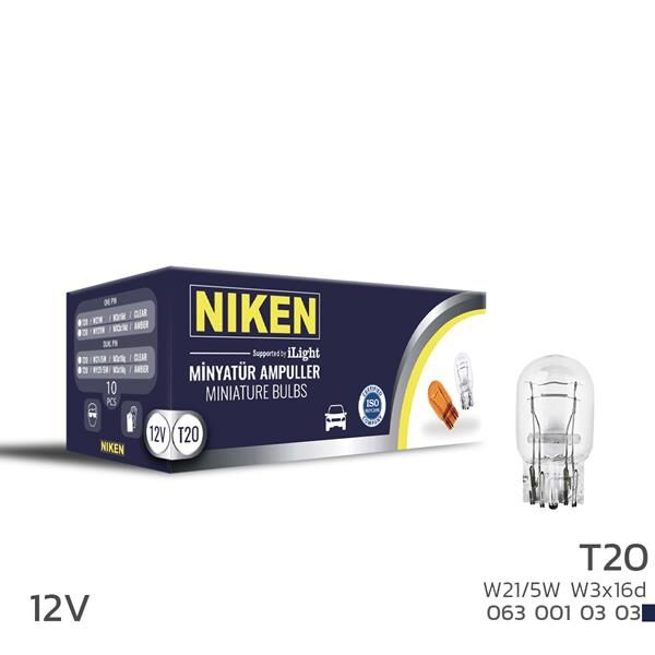 NIKEN T20 DİPSIZ AMPUL 1016 W21/5W W3x16d 10LU