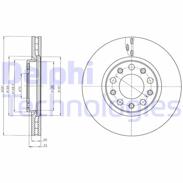 ÖN FREN AYNASI ALFA ROMEO GIULIETTA 1.4TB-1.6JTDM 10>FIAT 500X 1.4-1.3DMT-1.6DMTJ 14> 281x5DxHAVALI DF6450
