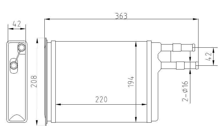 KALORIFER RADYATORU MEKANİK ( PEUGEOT   BOXER CITROEN   JUMPER FIAT   DUCATO TUM MODELLER 97 02 ) 220×194