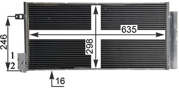 KLIMA RADYATORU OPEL CORSA D-COMBO 06> FIAT GRANDE PUNTO-BRAVO II-LINEA 1.3-1.7 CDTI-MTJ 1.6T 625x295x16