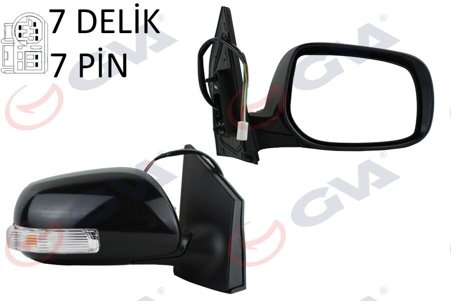 DIŞ DİKİZ AYNASI SAĞ COROLLA 08> ELEKTRİKLİ ISITMALI KATLANIR SİNYALLİ ASTARLI KONVEKS 7 FİŞ VM-6263EBR