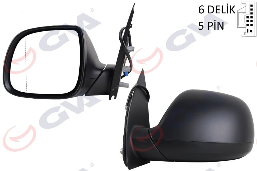 DIŞ DİKİZ AYNASI SOL AMAROK 09> ELEKTRİKLİ ISITMALI DESENLİ ASFERİK 5 FİŞ VM-6190EHAL