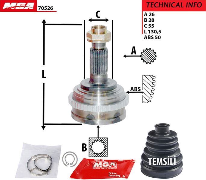 AKS KAFA DIS (ABSLI)-(HONDA  CIVIC 96/00 ) (26x28x55-50)