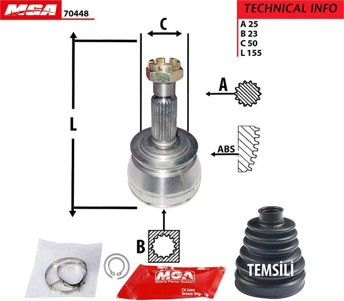 AKS KAFA DIS-(HYUNDAI  ELANTRA 90/95/SONATA 89/93 ) (25x23x50)