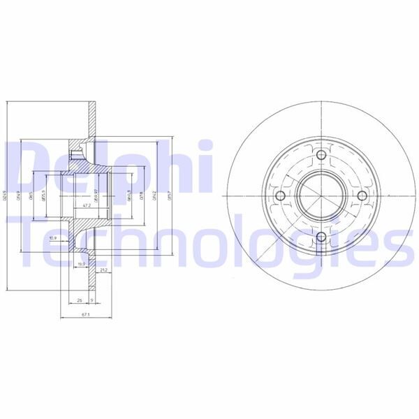 ARKA FREN AYNASI ADET P307-C4 1.4-1.6-2.0 HDİ 05> 249x9x4DL PORYALI