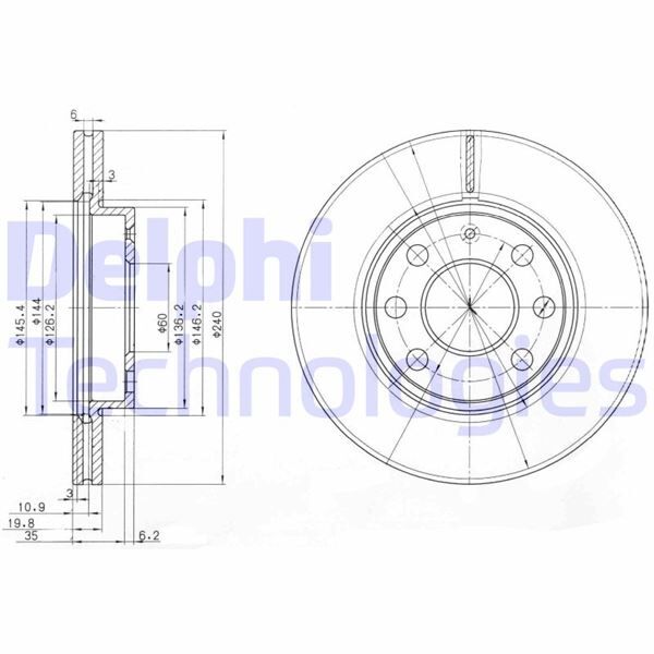ÖN FREN AYNASI CORSA C 1.0-1.2 16V 01>11 ABS Lİ 240x20x4DLxHAVALI