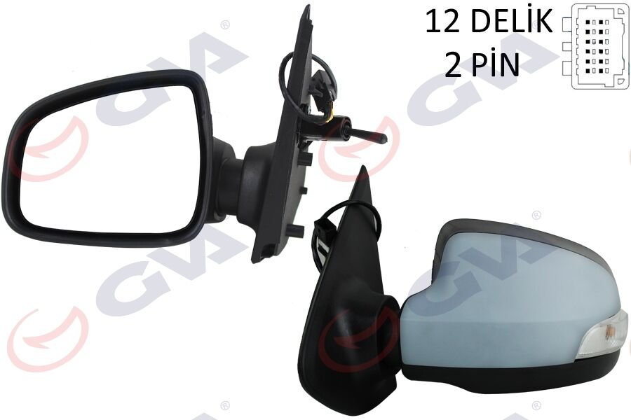 DIŞ DİKİZ AYNASI SOL SYMBOL-SANDERO 13> 1 MEKANİK SİNYALLİ ASTARLI KONVEKS 2 FİŞ VM-6129PL