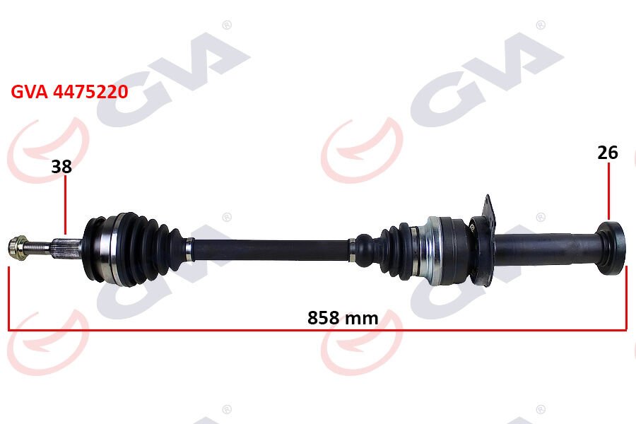 KOMPLE AKS SAĞ TRANSPORTER T5 1.9 TDİ 03-11 858mm AXB-AXC