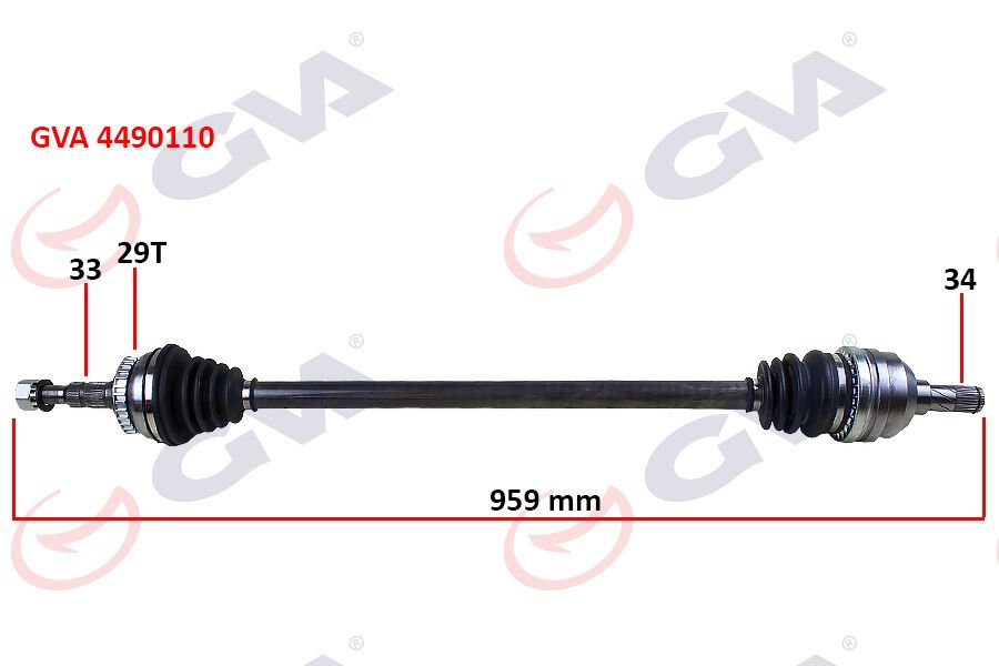KOMPLE AKS SAĞ VECTRA B 1.6İ-1.8İ-2.0İ 95-03 ABS Lİ 29 DİŞ 959mm