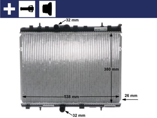 RADYATÖR C3 02>C2 03>207 07> 1.4-1.6 16V-1.6HDI AC MEK AL/PL/BRZ 378x548x26